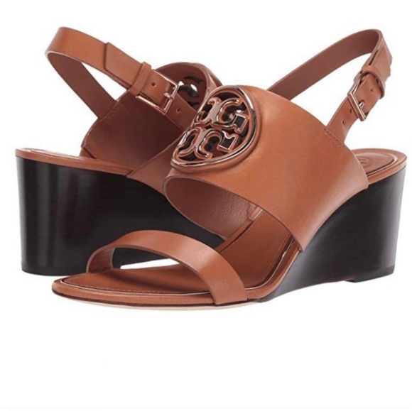 Tory Burch Wedge Heel Logo Sandals - Picture 11 of 11